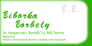 biborka borbely business card
